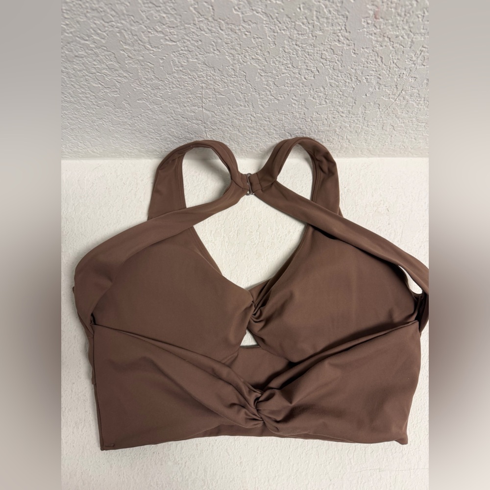 Brown Women's open back Halter Top M 34/36 C/D
